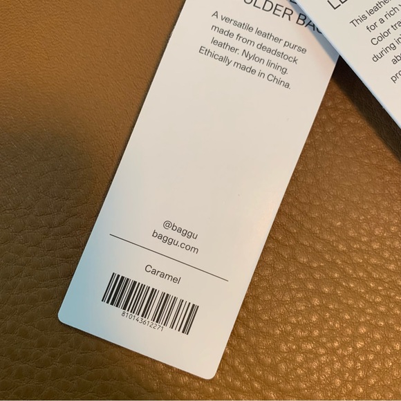 BAGGU‎ Deadstock Caramel Leather Shoulder Bag Brand New - Picture 9 of 12